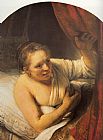 Rembrandt Canvas Paintings - Sarah Waiting for Tobias